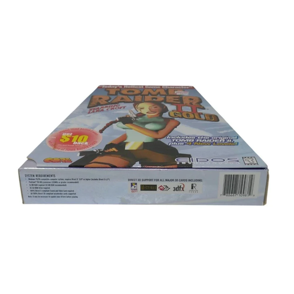 Tomb Raider II Starring Lara Croft Gold Trapezoid Box (PC, 1999) SEALED